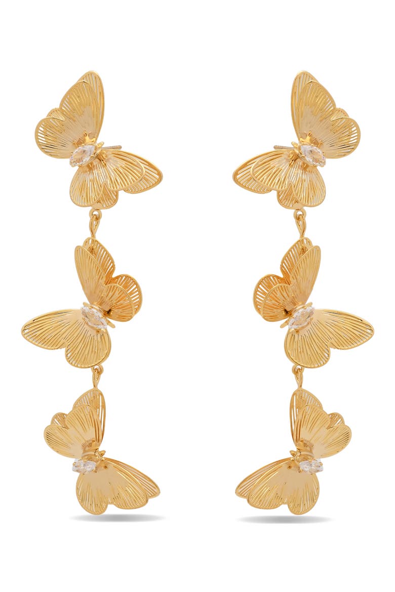 Sienna Flutter Statement Earrings, Alternate, color, GOLD
