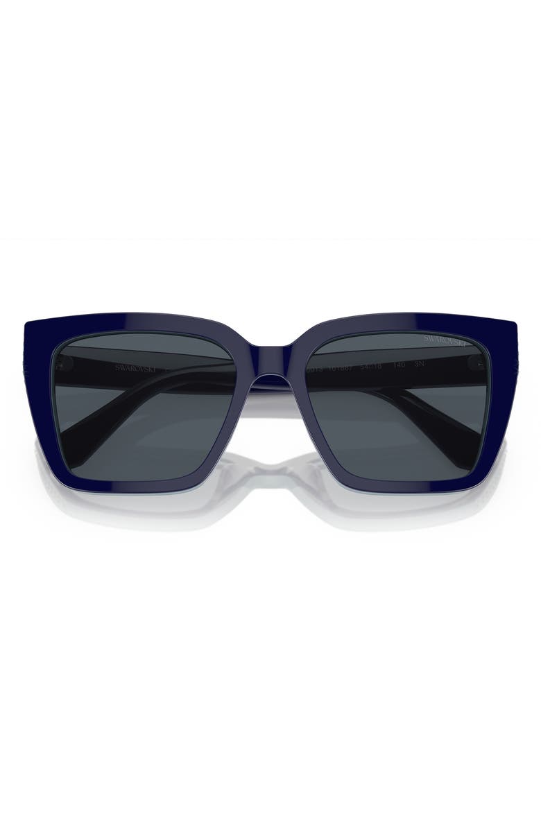 Swarovski 54mm Square Sunglasses, Alternate, color, Blue