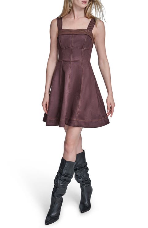 Flippy Faux Suede A-Line Dress
