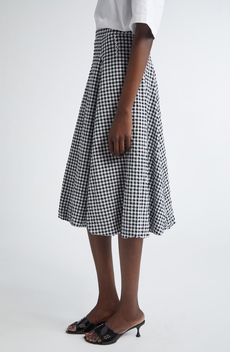 Marni Gingham Seersucker Midi Skirt, Alternate, color, 