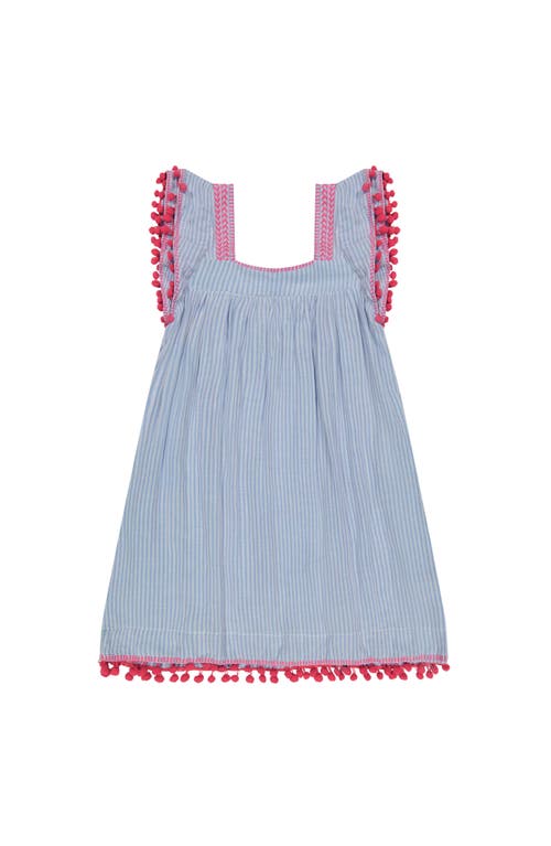 Mer St. Barth Dress Sea Stripe Embroidery In Blue