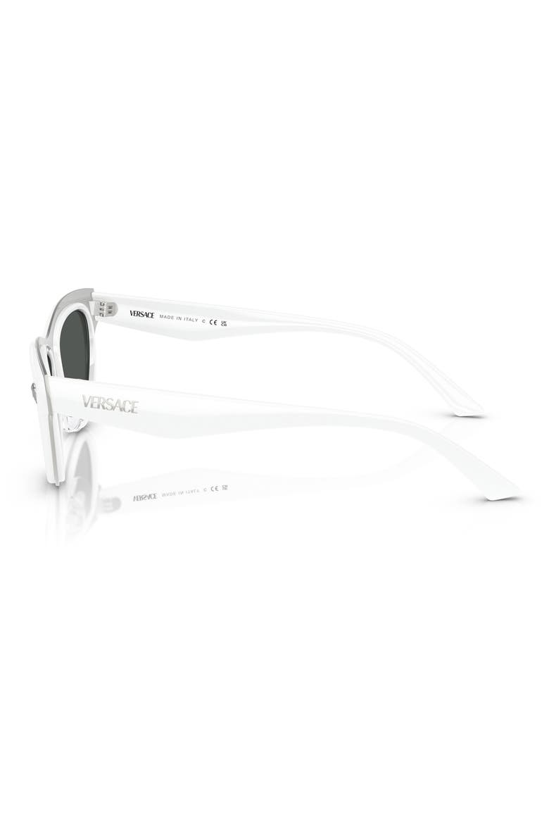52mm Cat Eye Sunglasses, Alternate, color, WHITE