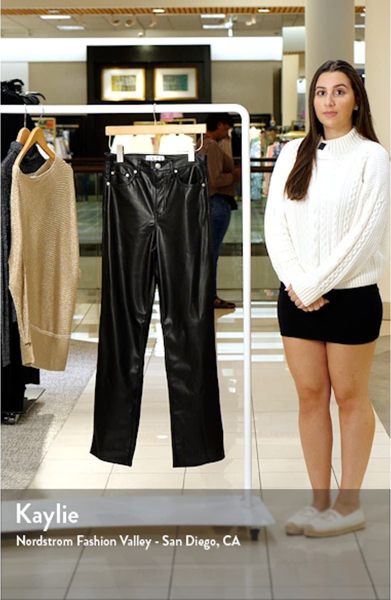 Sundaze High Waist Straight Leg Faux Leather Pants, sales video thumbnail