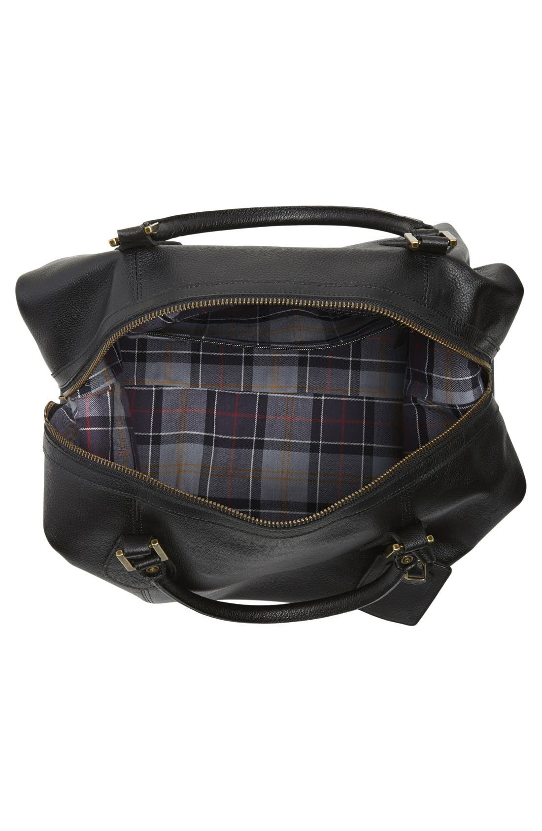 Barbour Leather Duffle Bag, Alternate, color, 