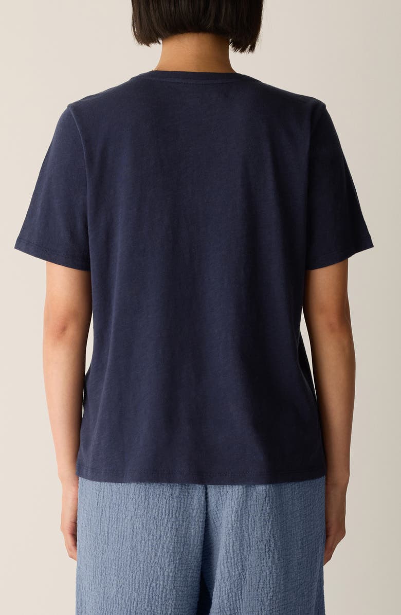 Eileen Fisher Easy V-Neck Organic Cotton T-Shirt, Alternate, color, Ink