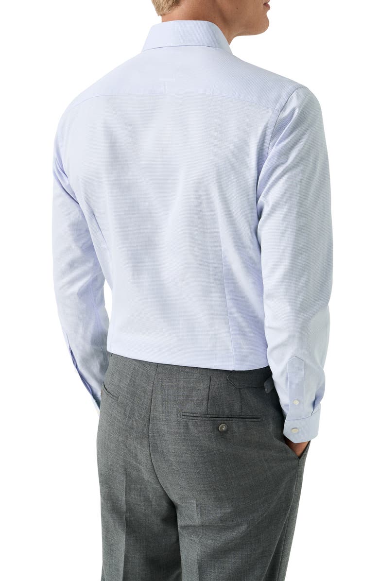 Eton Slim Fit Signature Twill Houndstooth Button-Up Shirt, Alternate, color, Light Blue