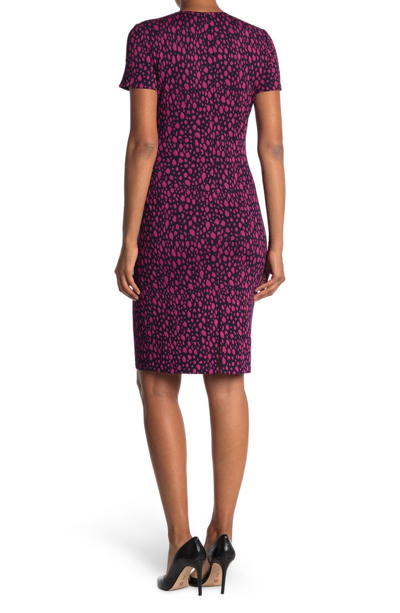 St. John Collection Leopard Print Jacquard Dress, Alternate, color,