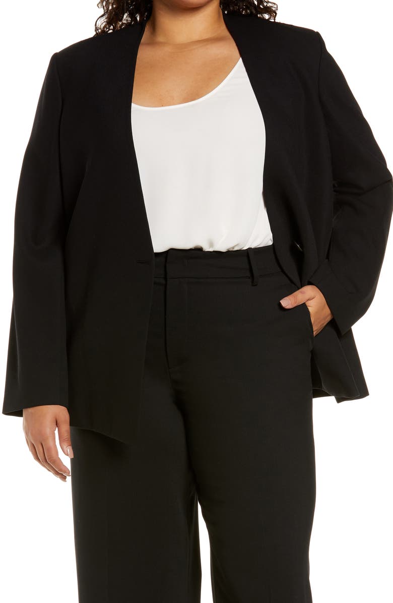 Vince Collarless Wool Blend Blazer, Main, color,