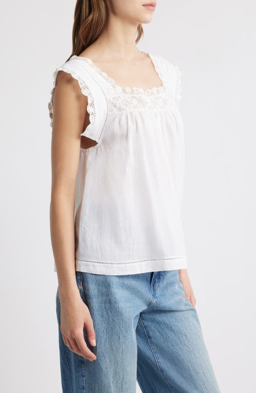 Shop Doen Dôen Aphra Lace Trim Top In Salt
