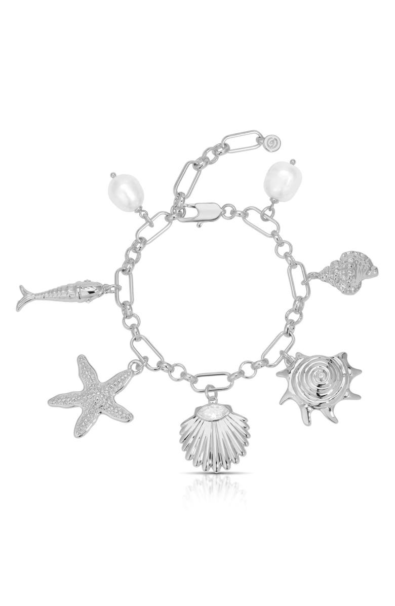 Ettika Oceanic Dreams Charm Bracelet, Main, color, Silver