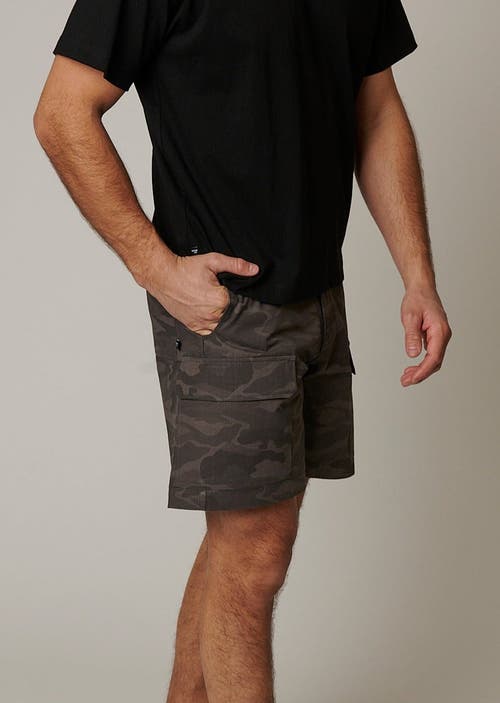 Leisure Lab Ripstop Cargo Camo Shorts In Volcanic