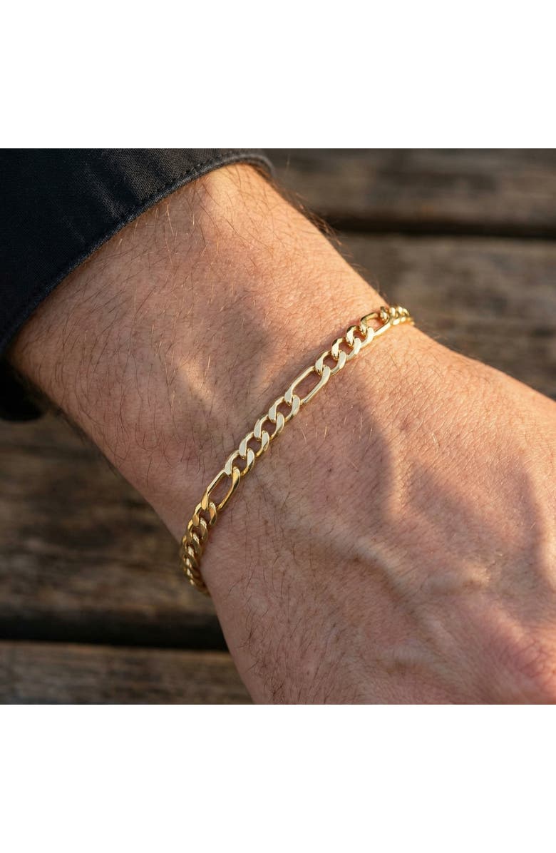 Bliss Diamond 14k Gold-filled Figaro Link Bracelet, Alternate, color, 14K Yellow Gold