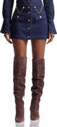 Avec Les Filles Chain Detail Button Front Denim Miniskirt