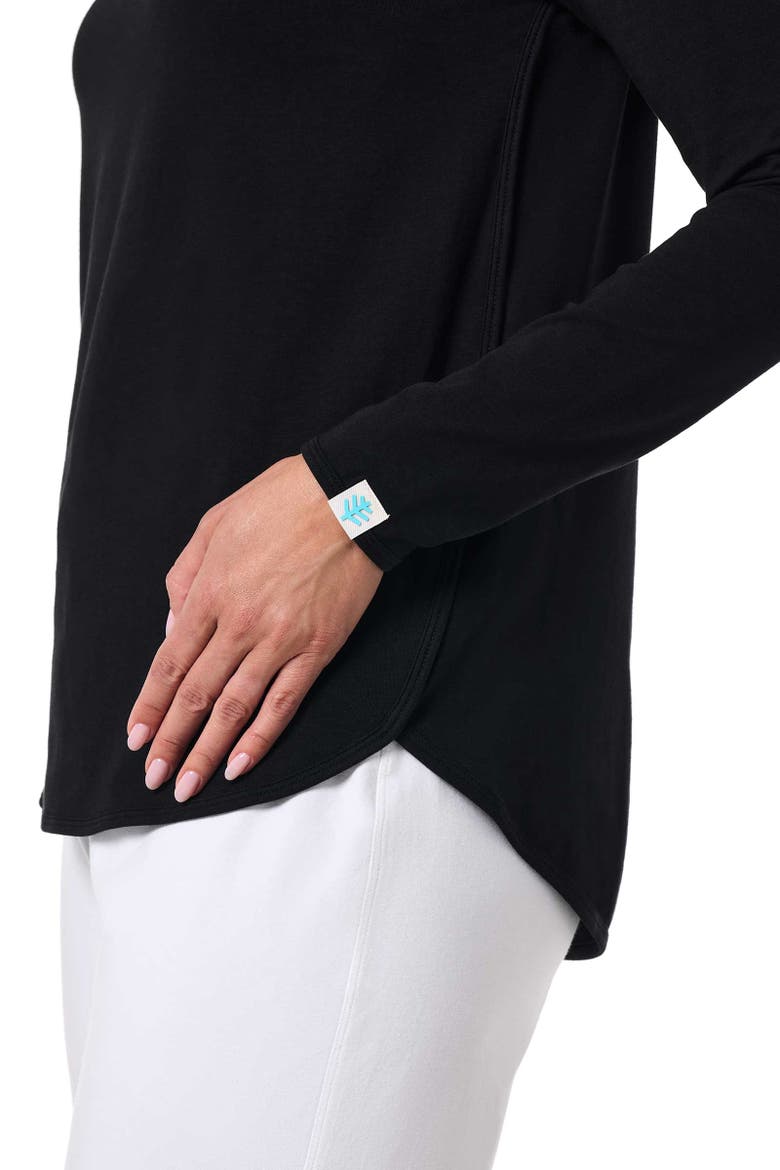 Women's Heyday Side Split Long Sleeve Shirt, UPF 50+ Sun Protection, Alternate, color, Black