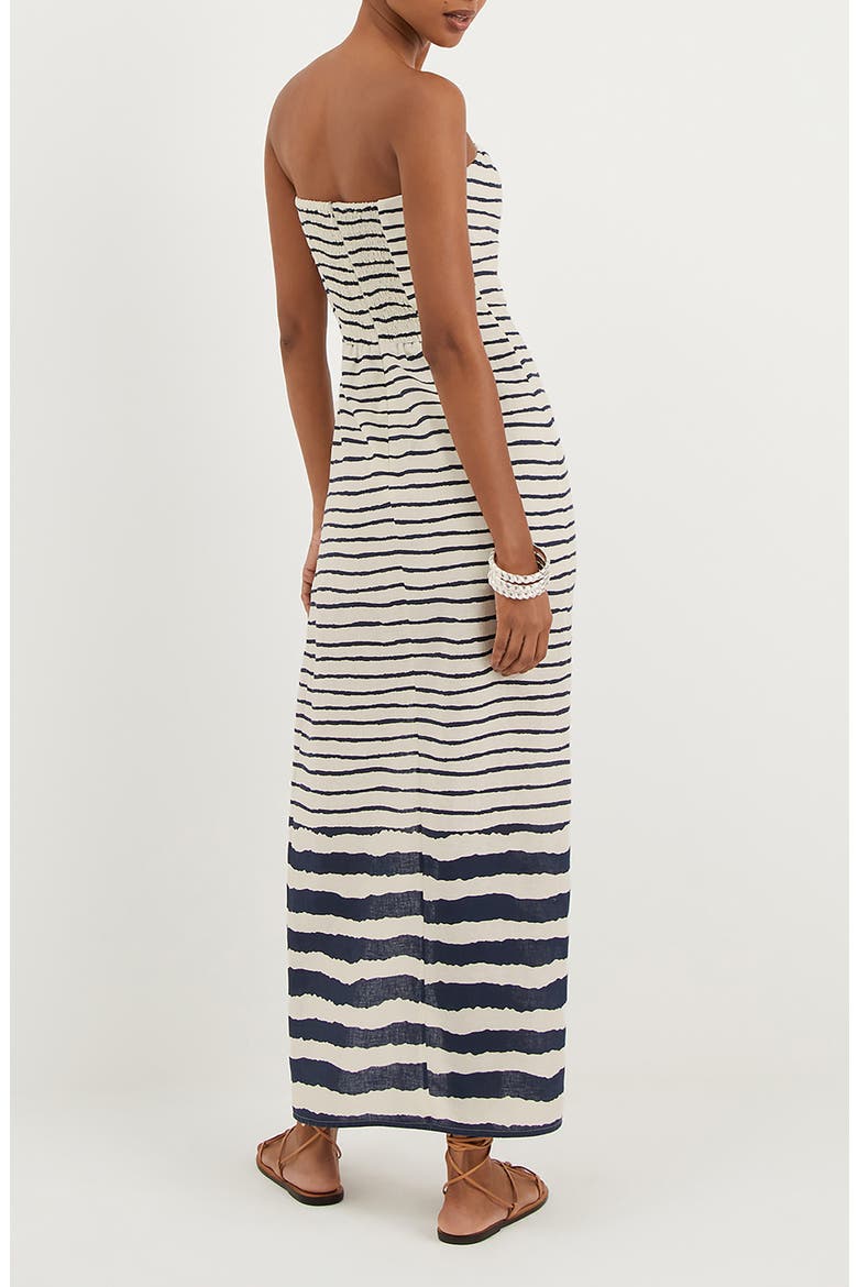 Symphonie Strapless Linen Blend Cover-Up Dress, Alternate, color, MULTI
