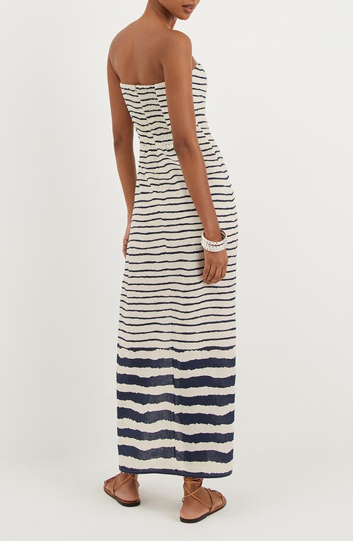 Vix Paula Hermanny Symphonie Strapless Linen Blend Cover-up Dress