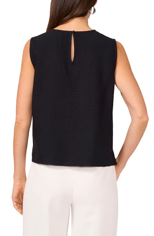 Shop Vince Camuto Lattice Inset Keyhole Back Sleeveless Top In Rich Black