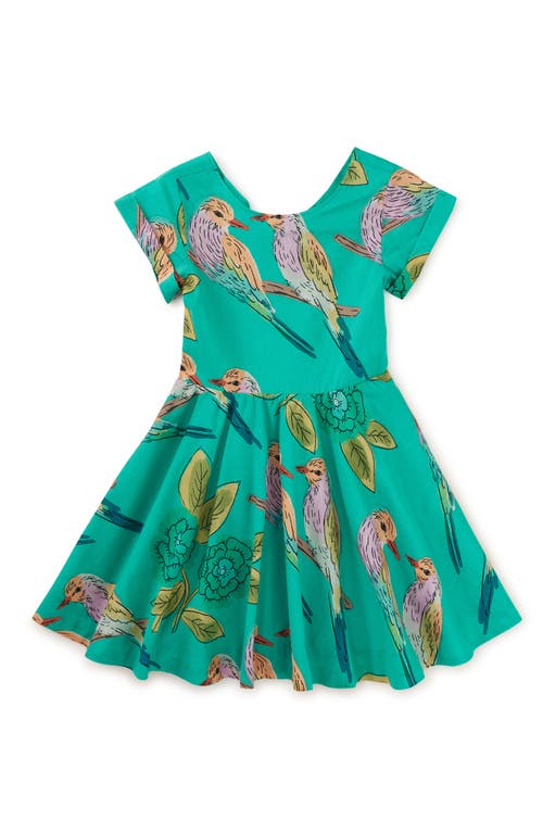 Shop Tea Collection Button Back Skirted Dress In Lilac Breasted Roller