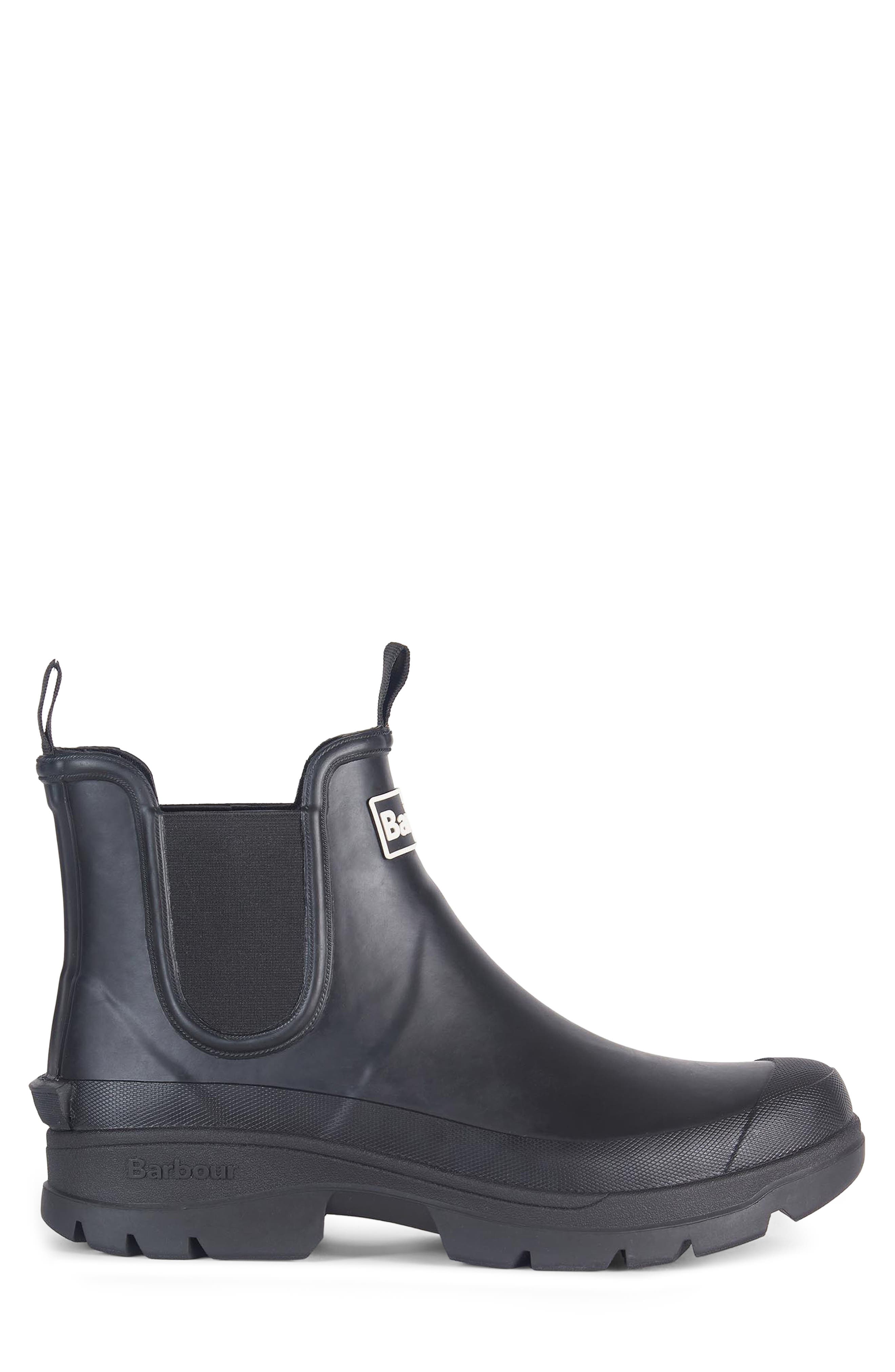 Barbour Nimbus Chelsea Rain Boot, Alternate, color, Black