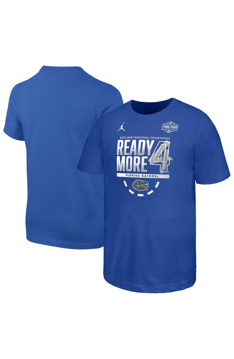 Jordan Brand Youth Jordan Brand Royal Florida Gators 2025 NCAA Men's Basketball Tournament March Madness Final Four Locker Room T-Shirt, Alternate, color,