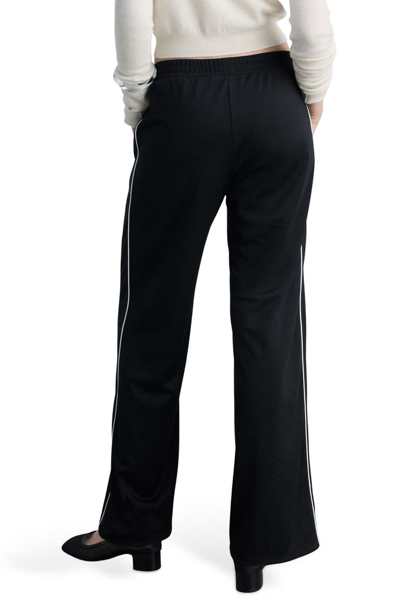 MANGO Piped Flare Leg Pants, Alternate, color, Black