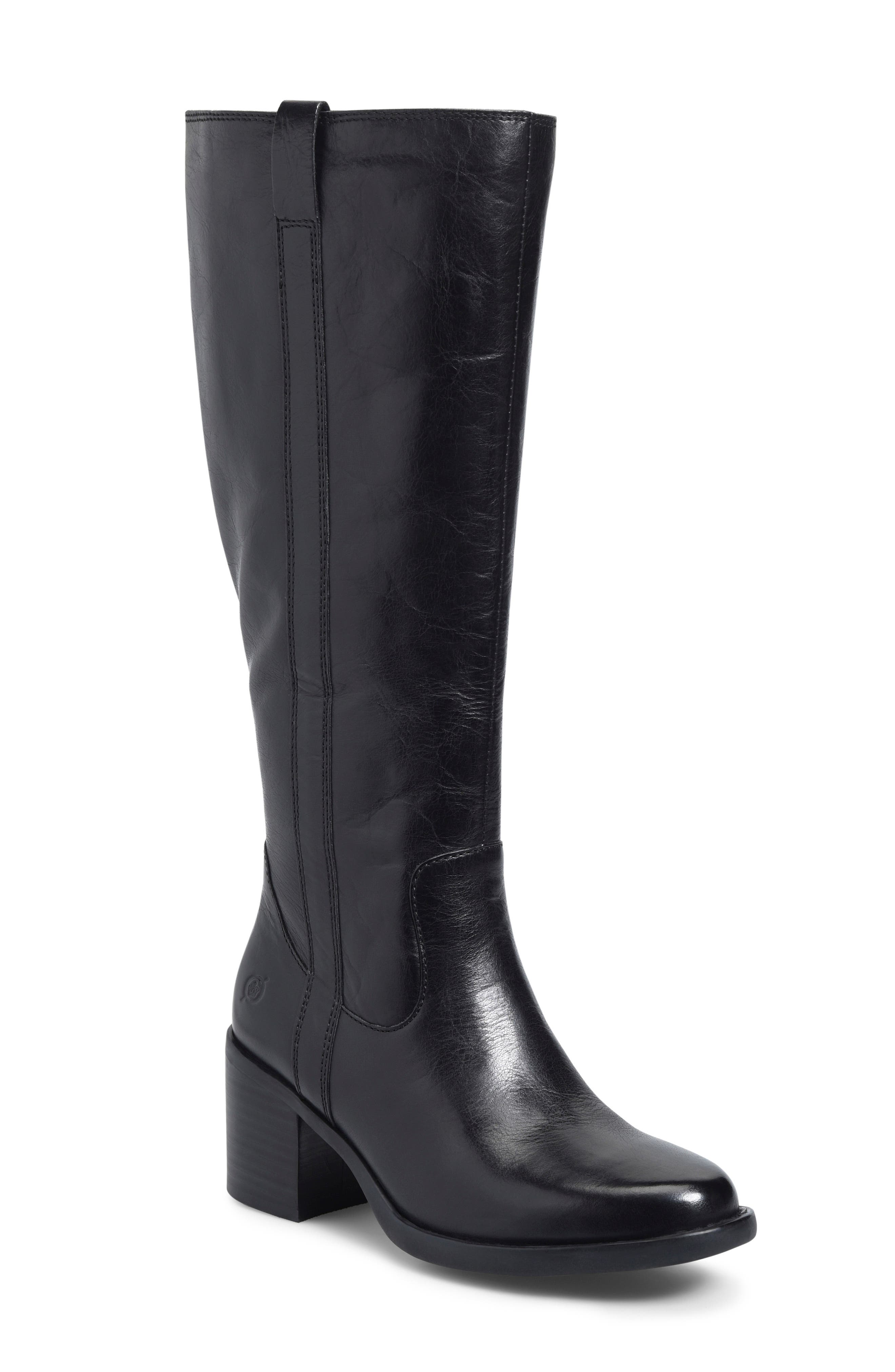 Børn Harding Knee High Boot, Main, color, Black Leather