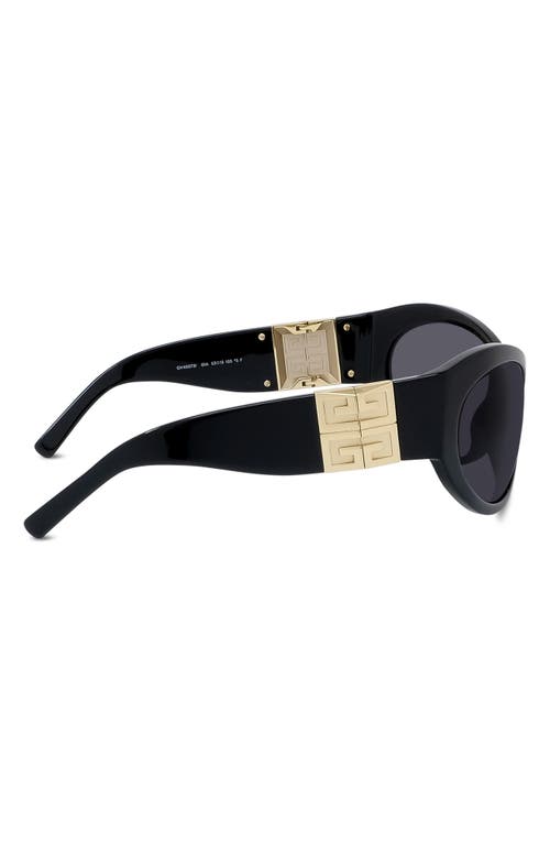 Givenchy 4g 63mm Oversize Cat Eye Sunglasses In Black