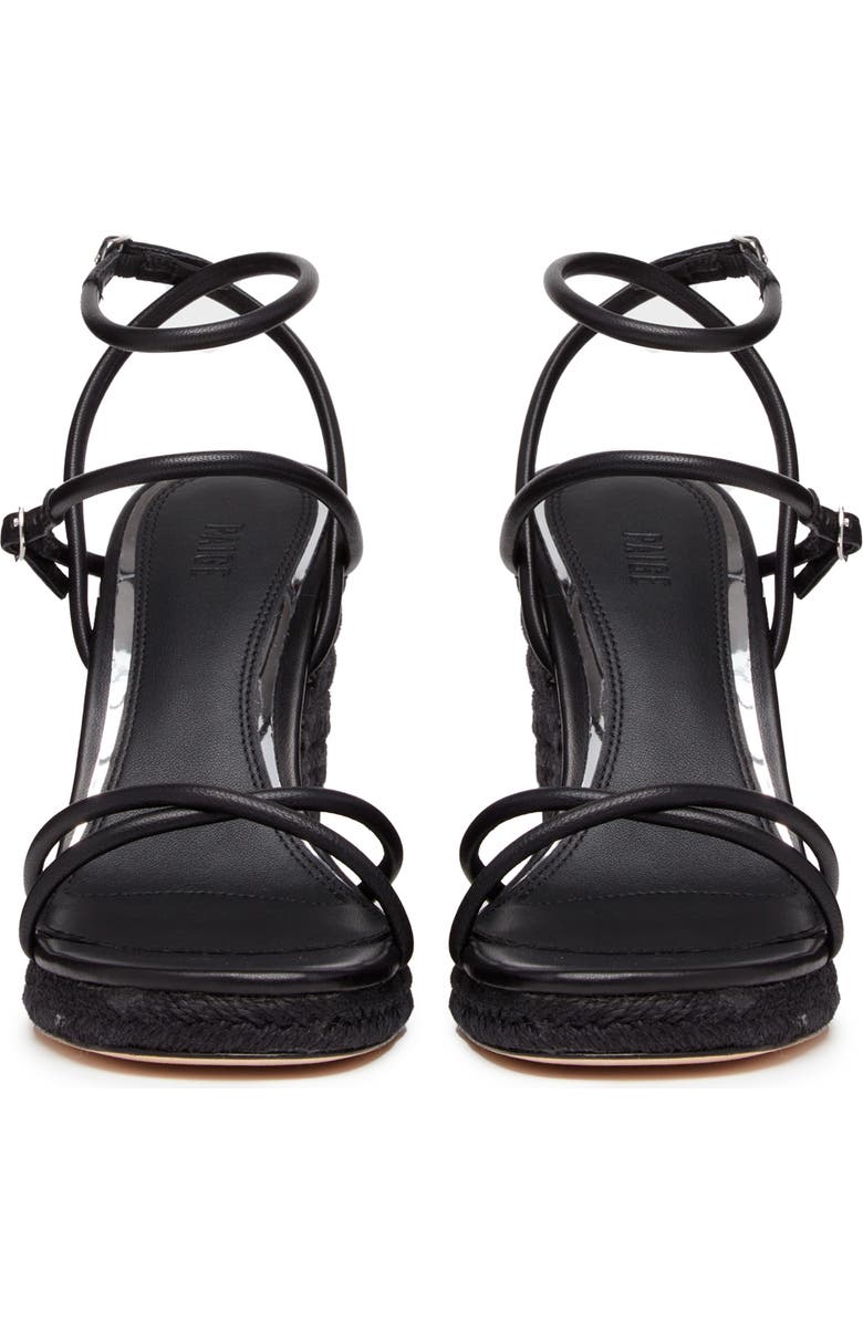 PAIGE Kerri Ankle Strap Espadrille Platform Wedge Sandal, Alternate, color, Black