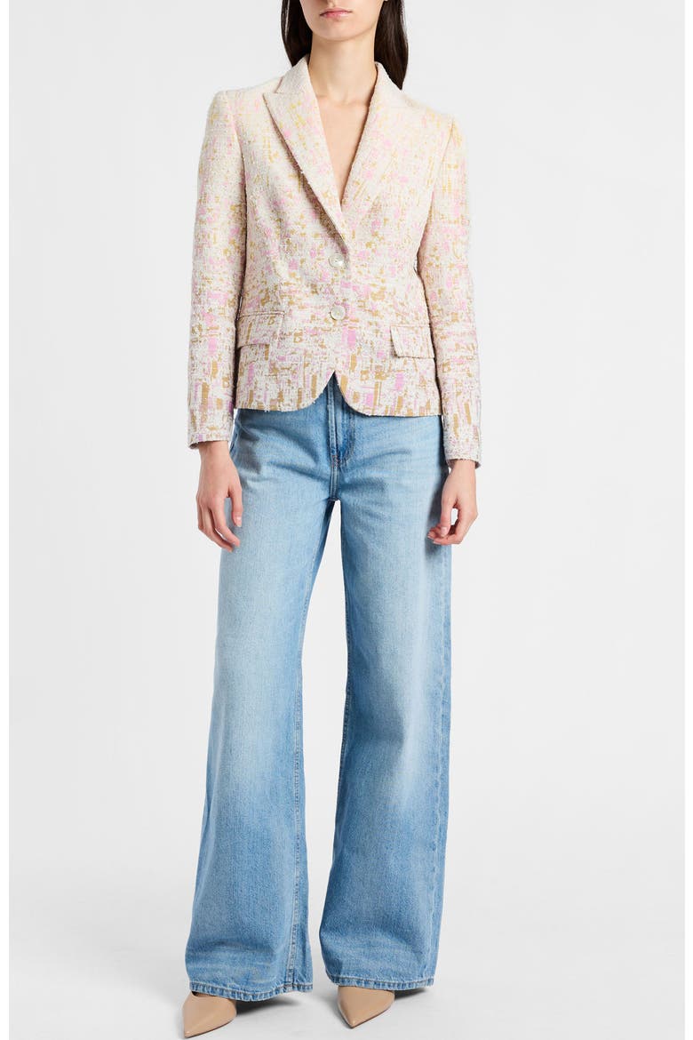 Jodie Jacket in Ombré Jacquard, Alternate, color, Pearl