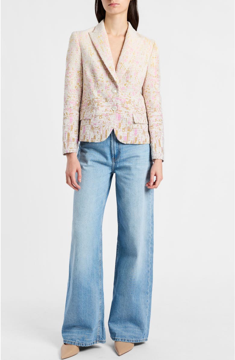 Santorelli Jodie Jacket in Ombré Jacquard, Alternate, color, Pearl