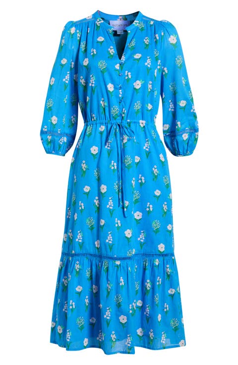 Jazleen Floral Print Midi Dress