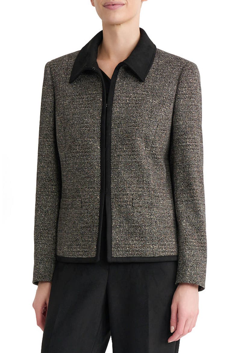 Combo Binding Point Collar Jacket, Main, color, BLACK MULTI