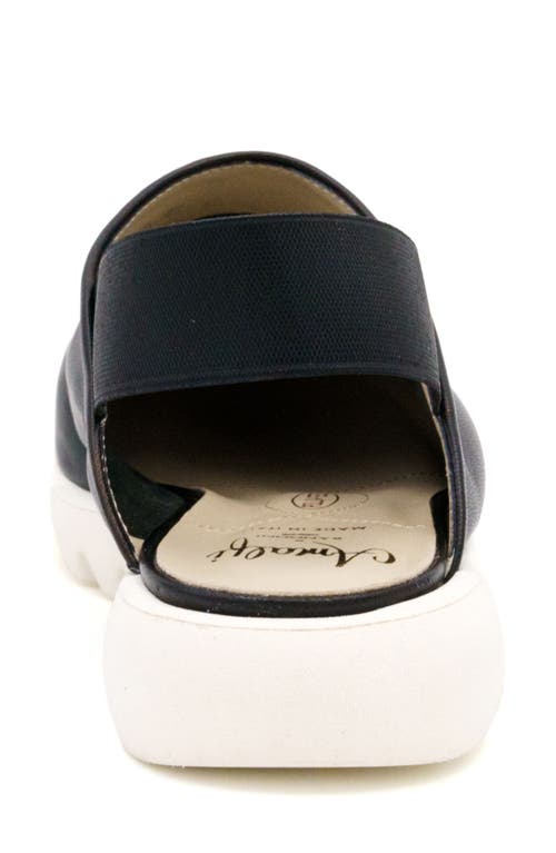 Amalfi By Rangoni Elettrona Slingback Flat In Black Parm Black Elastic