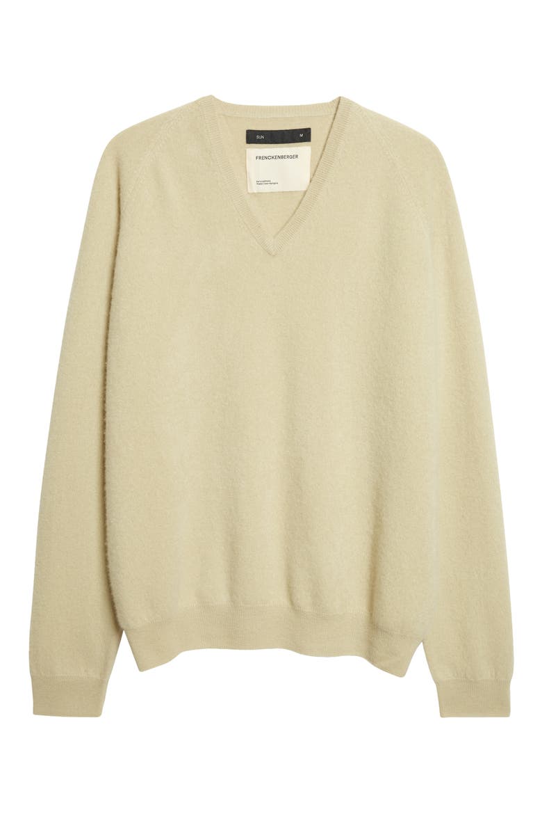 Cashmere V-Neck Sweater, Alternate, color, FADED BEIGE