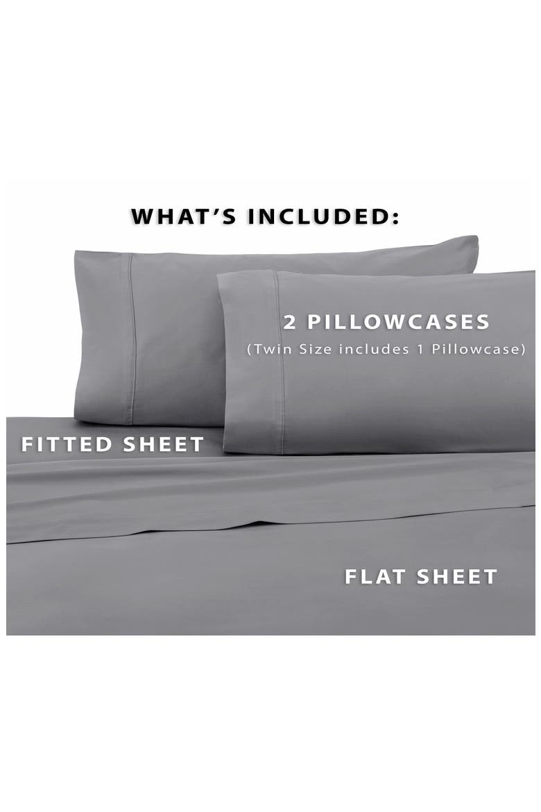 Solid 400 Thread Count Cotton Sateen Sheet Set, Alternate, color, GREY