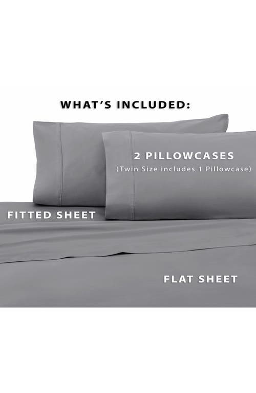 Martex Solid 400 Thread Count Cotton Sateen Sheet Set In Grey