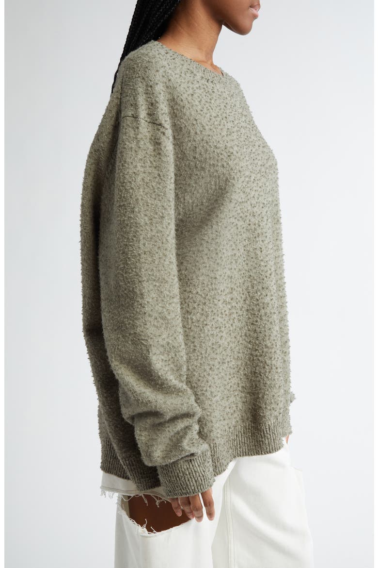 Pilled Wool & Cotton Crewneck Sweater, Alternate, color, SAGE GREEN