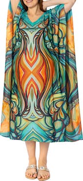 RANEES V-Neck Long Caftan