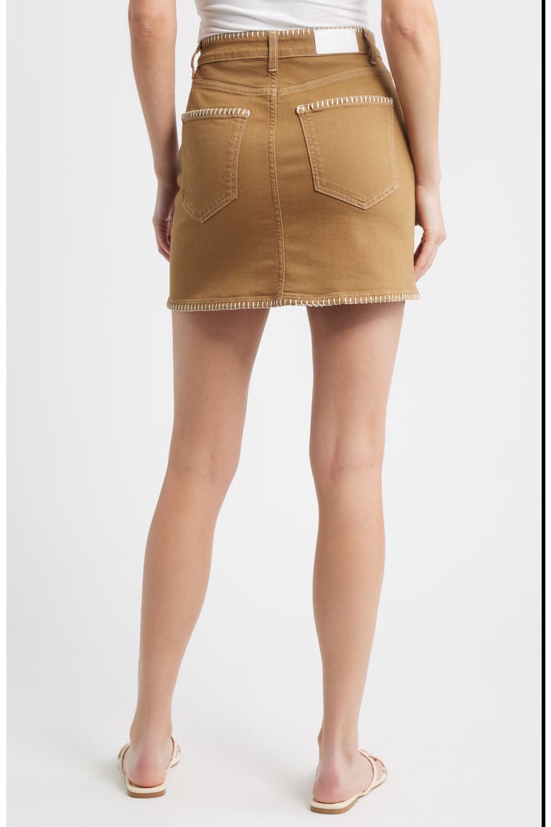 Laurel Embroidered Stitch Denim Miniskirt, Alternate, color, SAFARI EMBROIDERED
