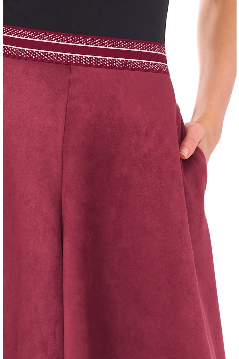 Faux Suede Wide Leg Culottes, Alternate, color, BURGUNDY