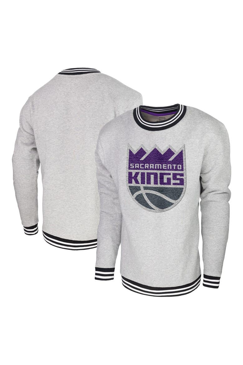 Men's Stadium Essentials Heather Gray Sacramento Kings Club Level Pullover Sweatshirt, Alternate, color, Heather Gray