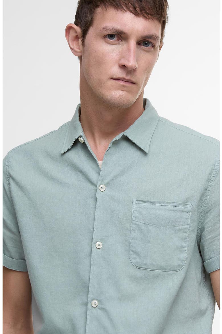Nelson Garment Dye Cotton & Linen Camp Shirt, Alternate, color, PALE APPLE