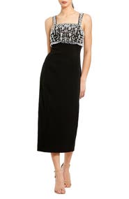 Mac Duggal Fitted Embellished Column Midi Dress