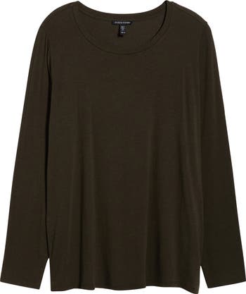 Eileen Fisher Round Neck Long Sleeve T-Shirt Nordstrom