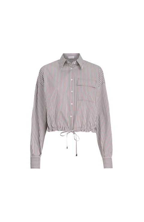 Striped poplin shirt
