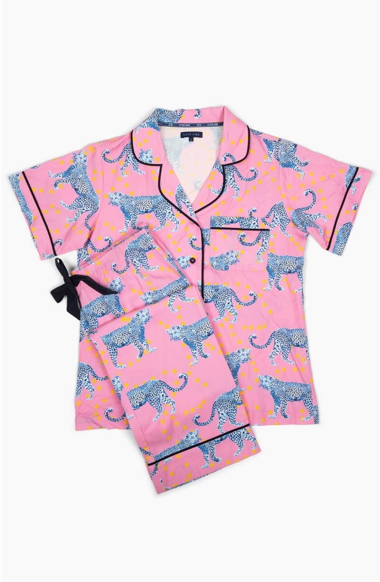 Katie Kime Cosmic Cheetah Pant Set, Alternate, color, Pink