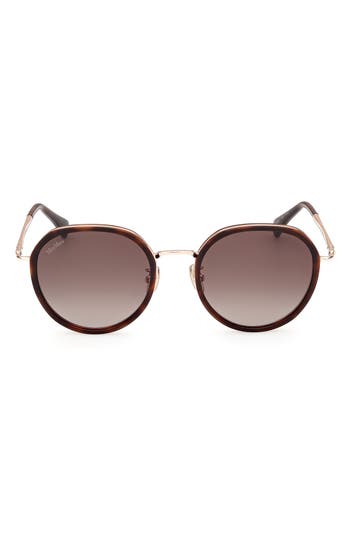 Max Mara 54mm Round Sunglasses In Brown