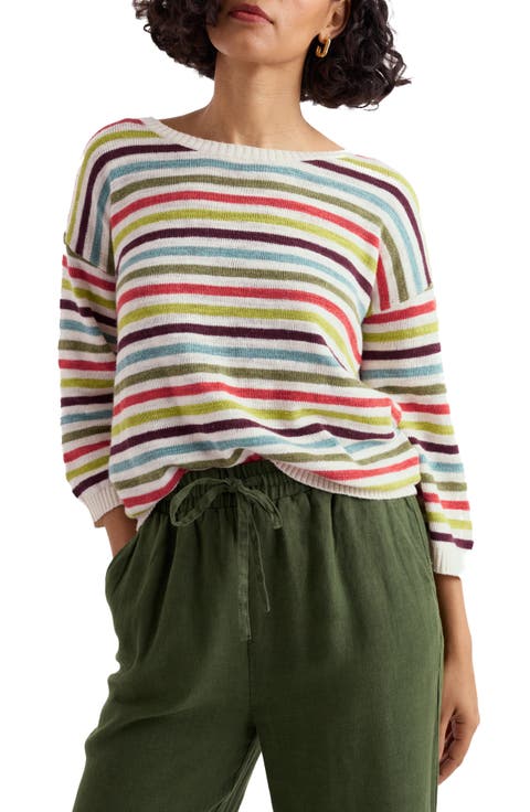 Knavock Stripe Organic Cotton & Linen Sweater