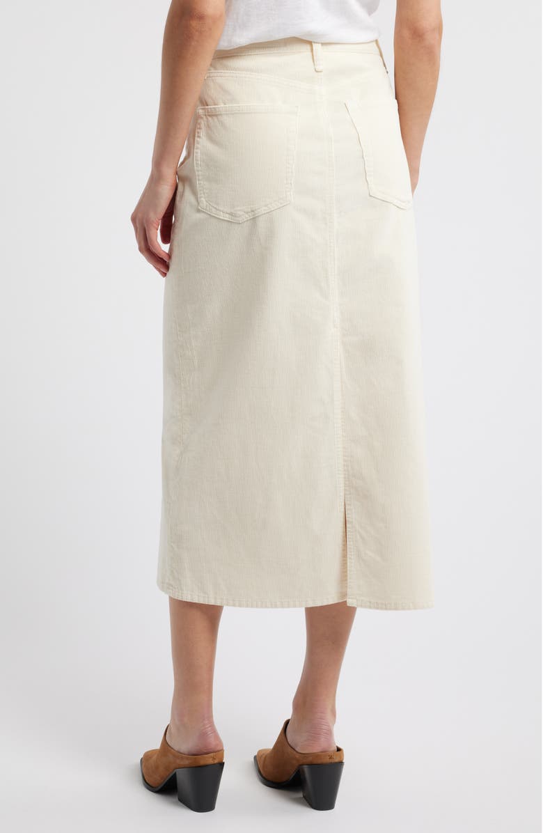 rag & bone Gillian Corduroy Midi Skirt, Alternate, color, Ecru