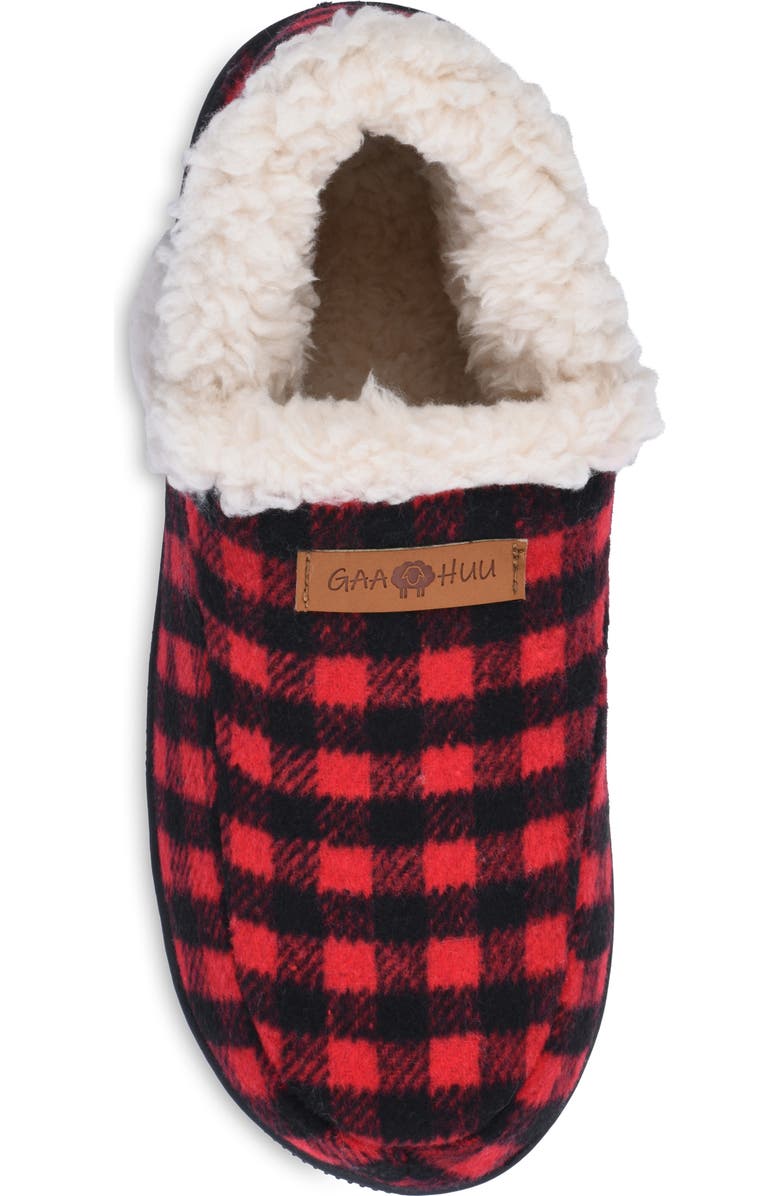 GAAHUU Buffalo Check Faux Shearling Slipper, Alternate, color,